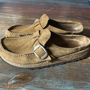 Birkenstock Buckley Brown Suede Slip-On Shoes Size Euro 37 US 6.5